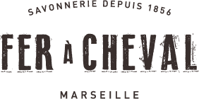 Fer a Cheval Savon de Marseille Logo. Olive oil natural soaps without added chemicals. Perfect for sensitive skin and all skin types.
