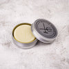 Battle Green Citrus Solid Hair Conditioner Bar. with the bar in the travel tin. House your conditioner bar in this handy Travel Tin to keep your bar dry, protected and hygienic.