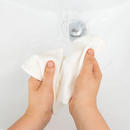 Tabitha Eve - Muslin Cloth. hand washable and for use as a face cloth. under running water. silky smooth.