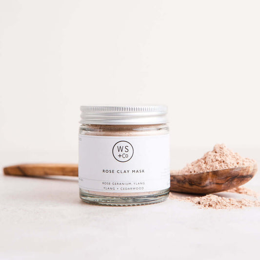 Wild Sage + Co Rose Clay Face Mask with Rose Geranium, Ylang Ylang & Cardamom