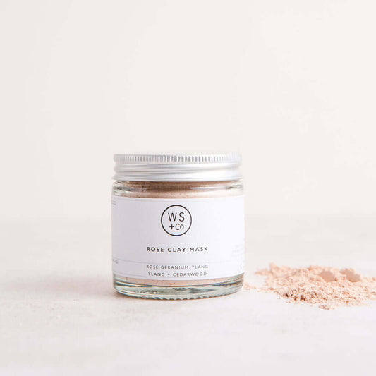 Wild Sage + Co Rose Clay Face Mask with Rose Geranium, Ylang Ylang & Cardamom