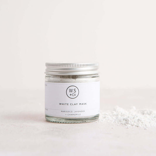 Wild Sage + Co White Clay Face Mask with Kaolin Clay for Sensitive Skin