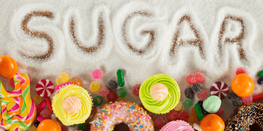 BotaniVie Blog - Sugar and its impact on your skin. Sugar word written in sugar with sugary products beneath the wording.