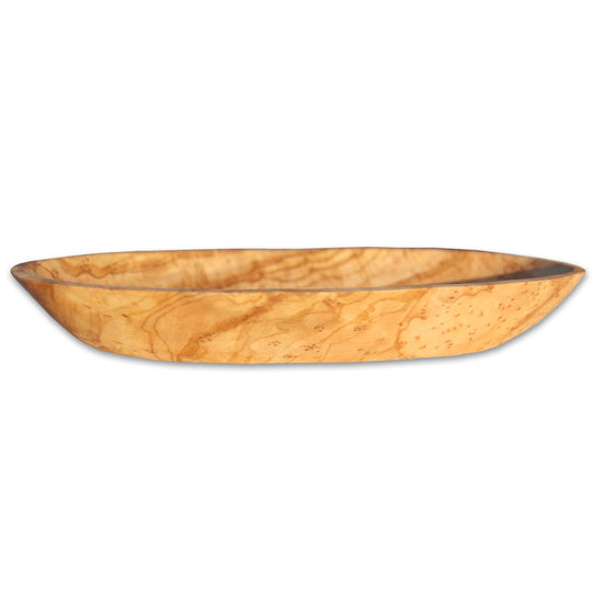 Olive Wood Oval Soap Dish stacked. side view on white background. shaped and suitable for all basins. keeps soap dry.