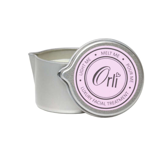Orli Orli Rose & Neroli Facial Treatment Candle with aluminium tin. including Cocoa and Shea butters and organic cold-pressed Rosehip oil. Sweet Almond, Jojoba, and Argan oil. Handmade in Scotland.
