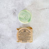 Battle Green Mint Natural Vegan Shampoo Bar. Vegan Mint with wrapping. on display. 55g. up to 80 washes.