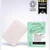 Upcircle Fennel and Cardamom Chai Face and Body Soap Bar. With soap bar leaning on cardboard box with a white background. Awards from: Organic Soil Association, Beauty Shortlist Awards 2021 Editor's Choice, Boom Best of Organic Market Awards 2021 Winner.