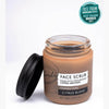 Upcircle Face Scrub Citrus Blend with lid off jar. Awards: Free From Skincare Awards Best Brand Bronze 2021.