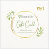 BotaniVie Gift Card. E-Voucher. e-Gift Card with £50, Fifty pounds, Fifty £. Colourful with textured background.