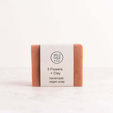 Wild Sage + Co Three Flowers and Clay Facial Cleansing Soap